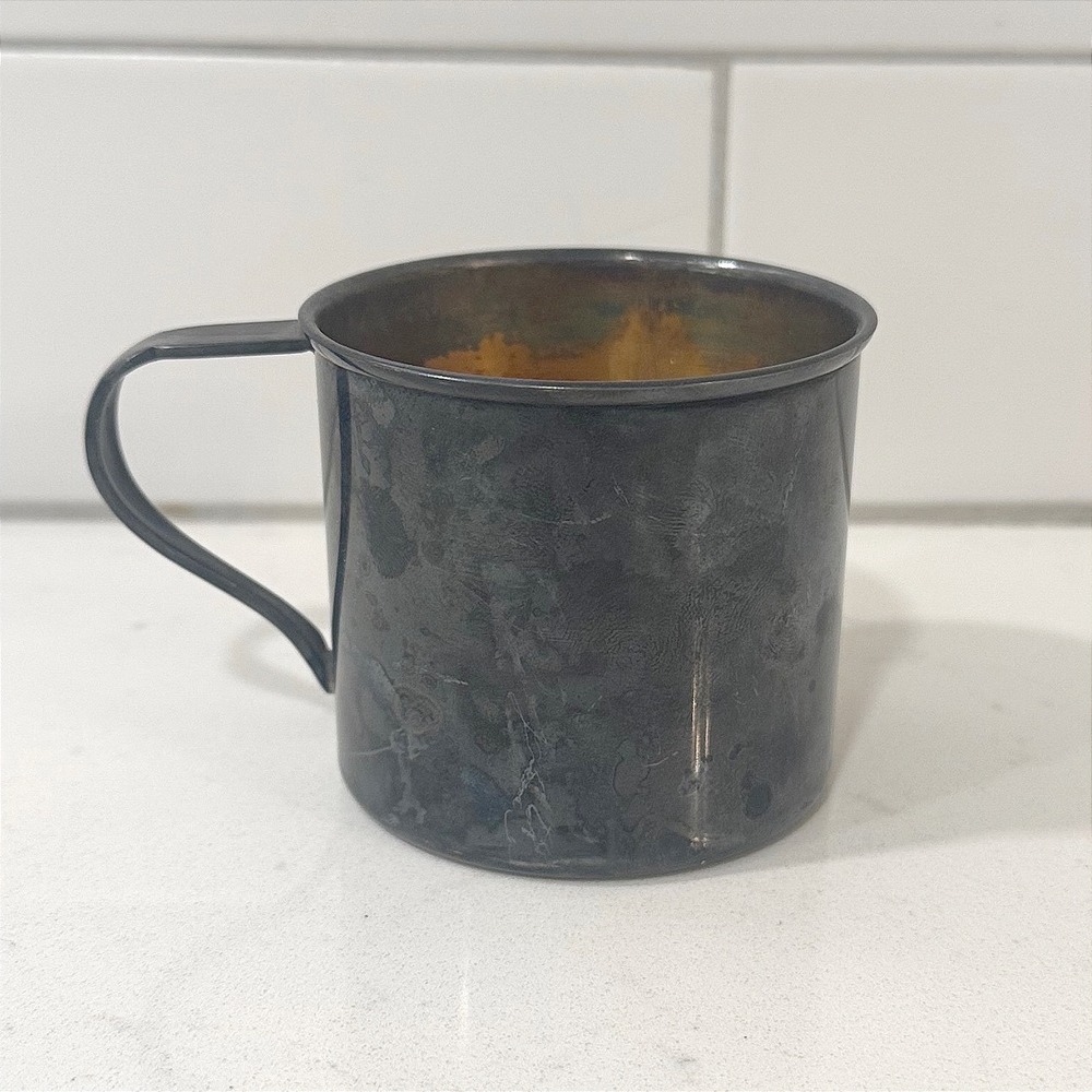 Wm Rogers‎ & Son 1942 Silverplate Baby Cup Gold Wash Interior Vintage 1942